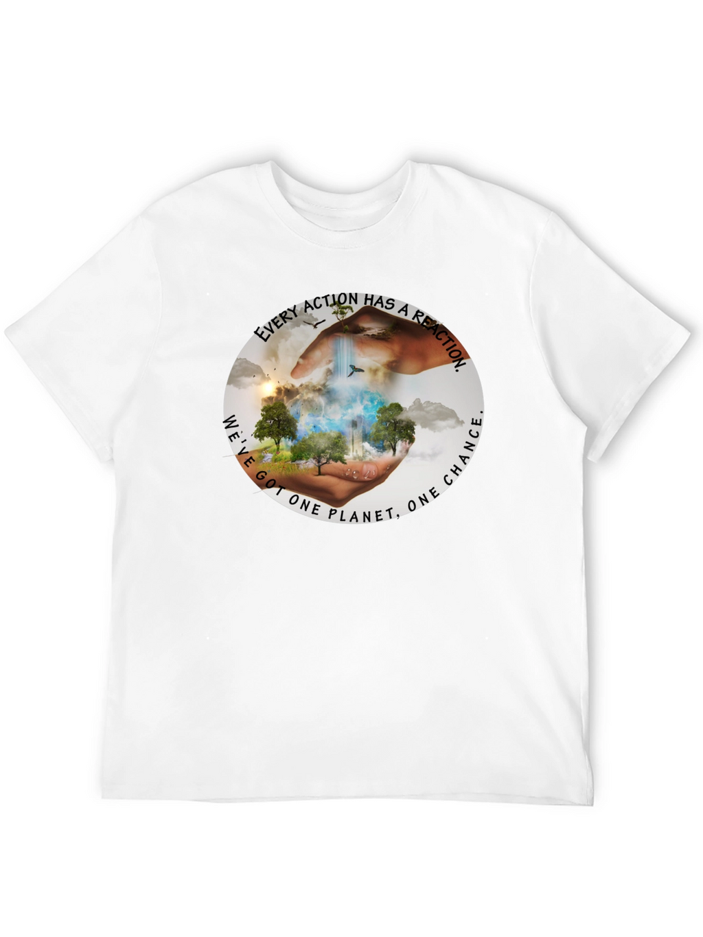 Eco-Conscious Black T-Shirt: Every Action Has A Reaction
