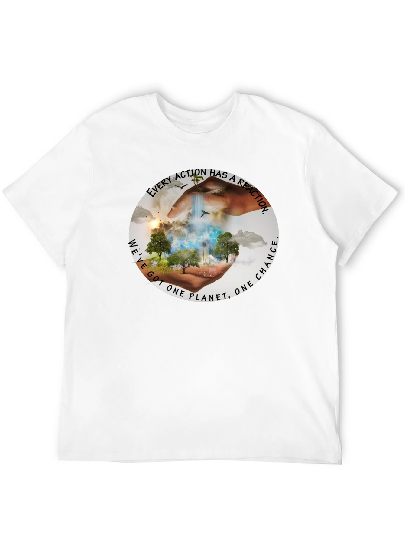 Eco-Conscious Black T-Shirt: Every Action Has A Reaction