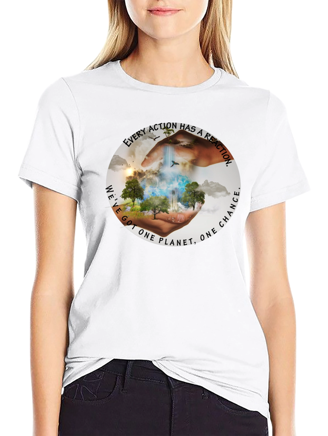 Eco-Conscious Black T-Shirt: Every Action Has A Reaction