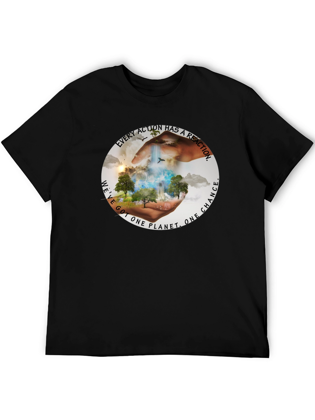 Eco-Conscious Black T-Shirt: Every Action Has A Reaction