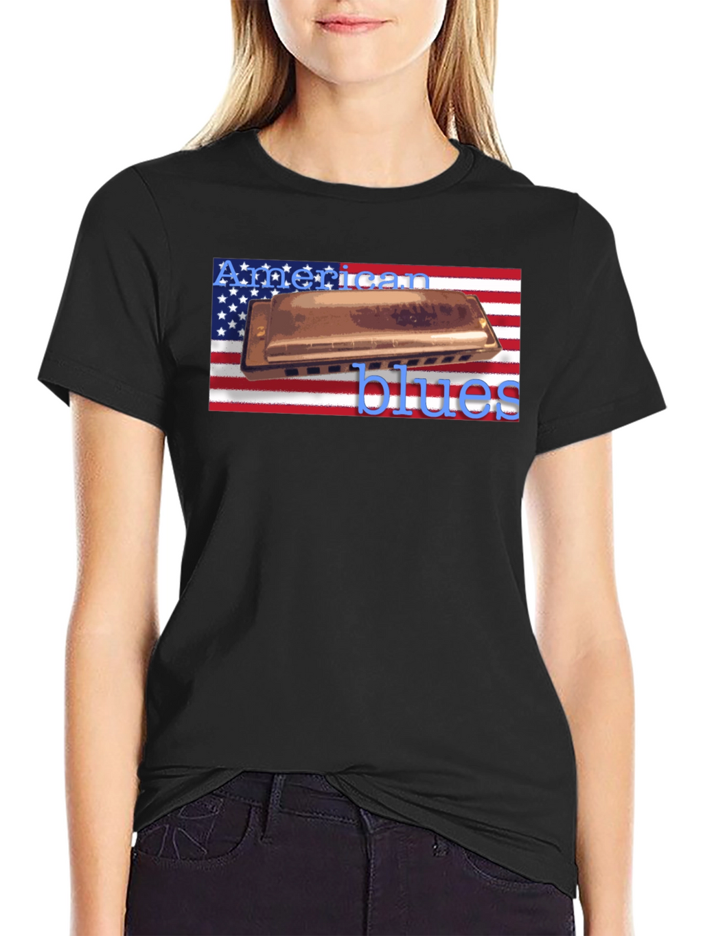 American Blues Harmonica T-Shirt