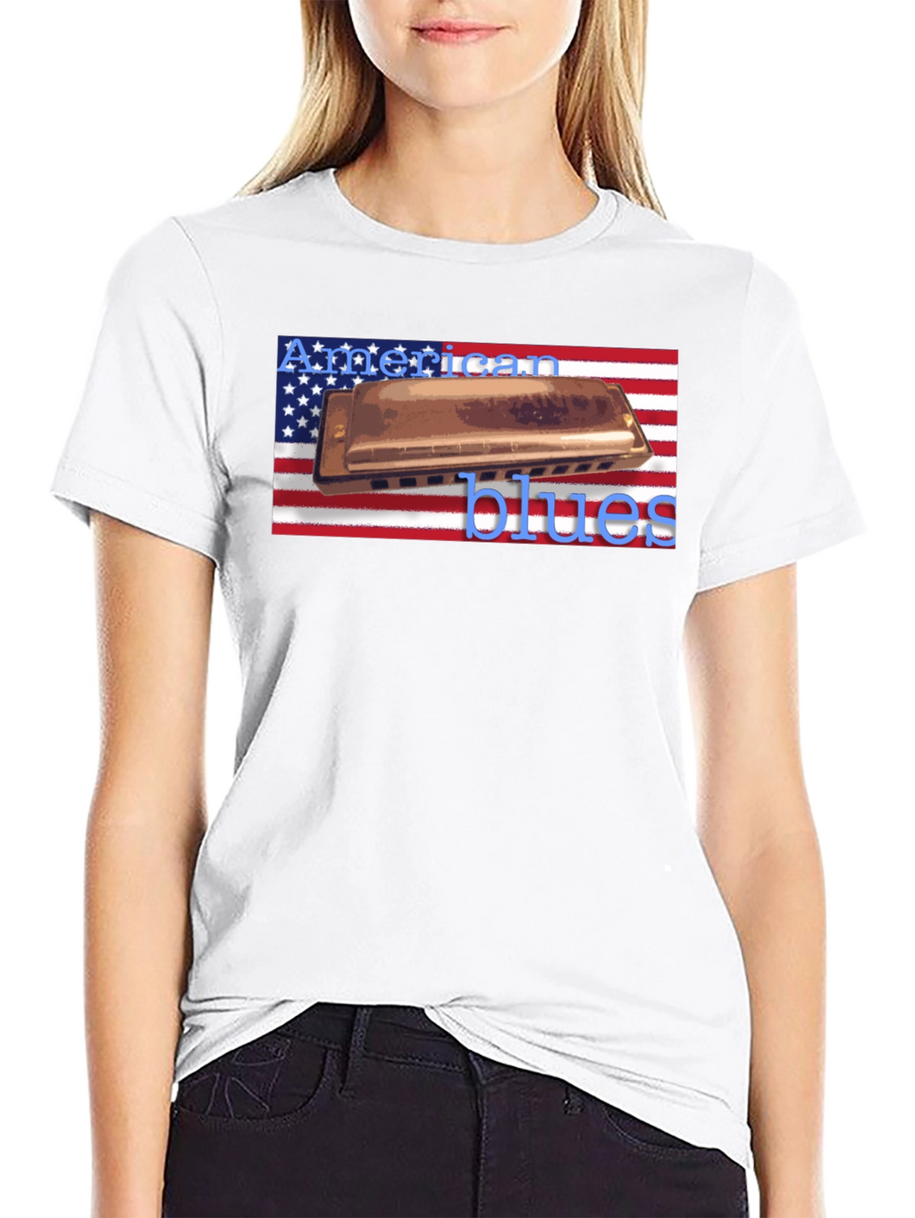 American Blues Harmonica T-Shirt