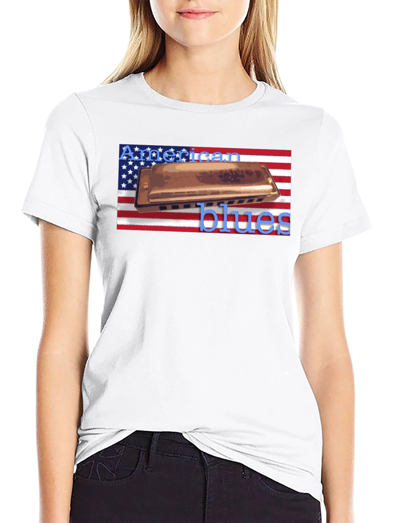 American Blues Harmonica T-Shirt