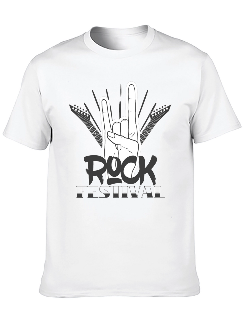 Rock Festival T-Shirt - Black Cotton Graphic Tee