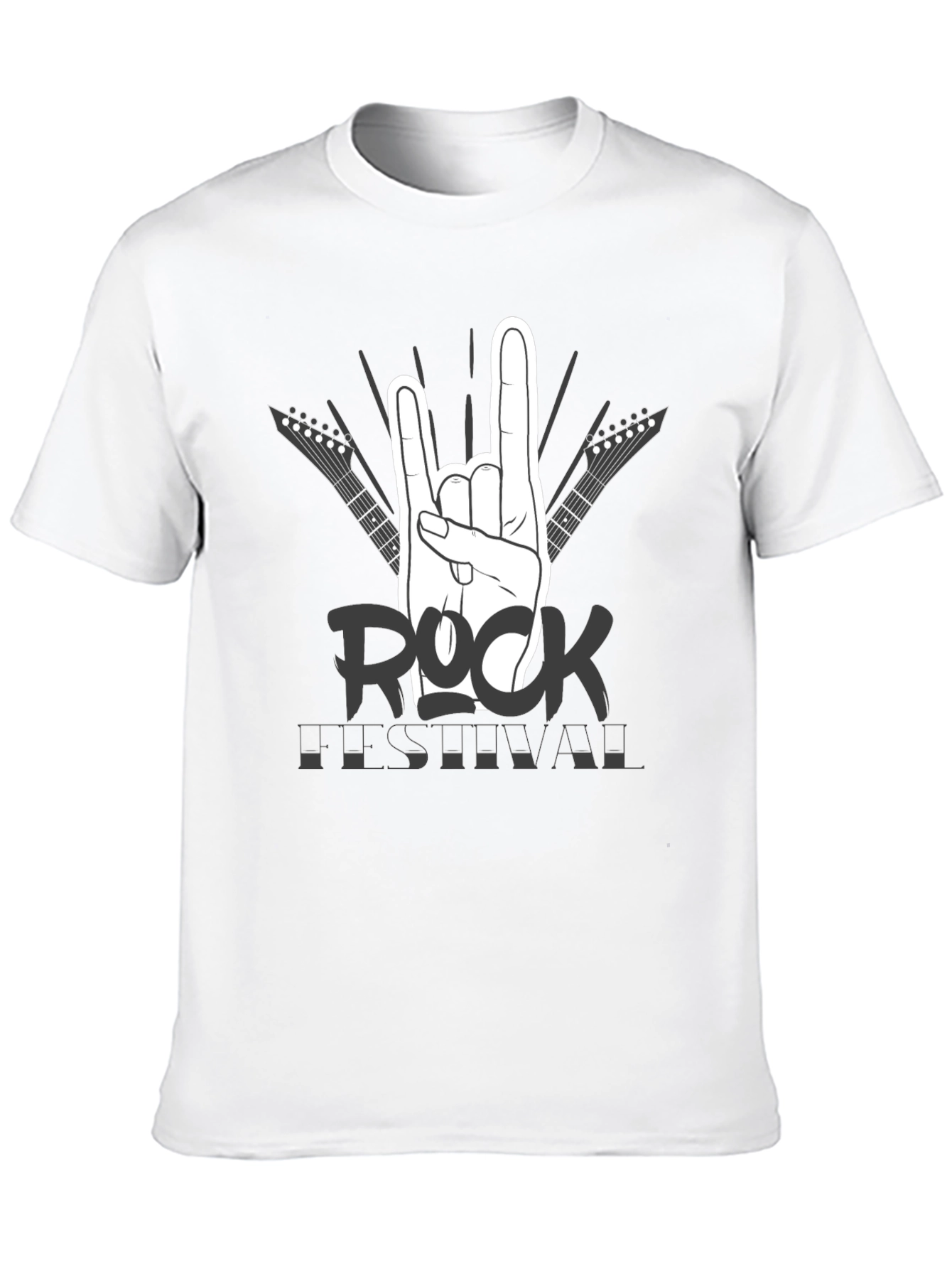 Rock Festival T-Shirt - Black Cotton Graphic Tee