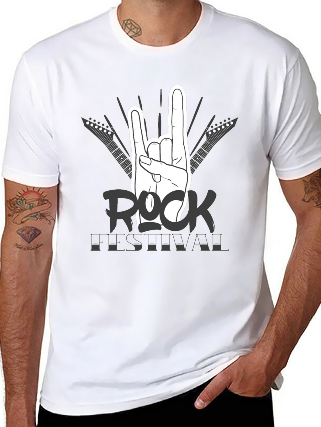 Rock Festival T-Shirt - Black Cotton Graphic Tee