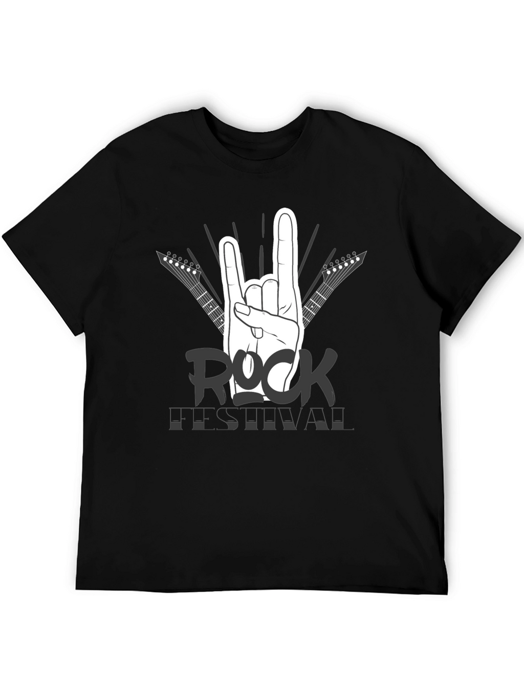 Rock Festival T-Shirt - Black Cotton Graphic Tee