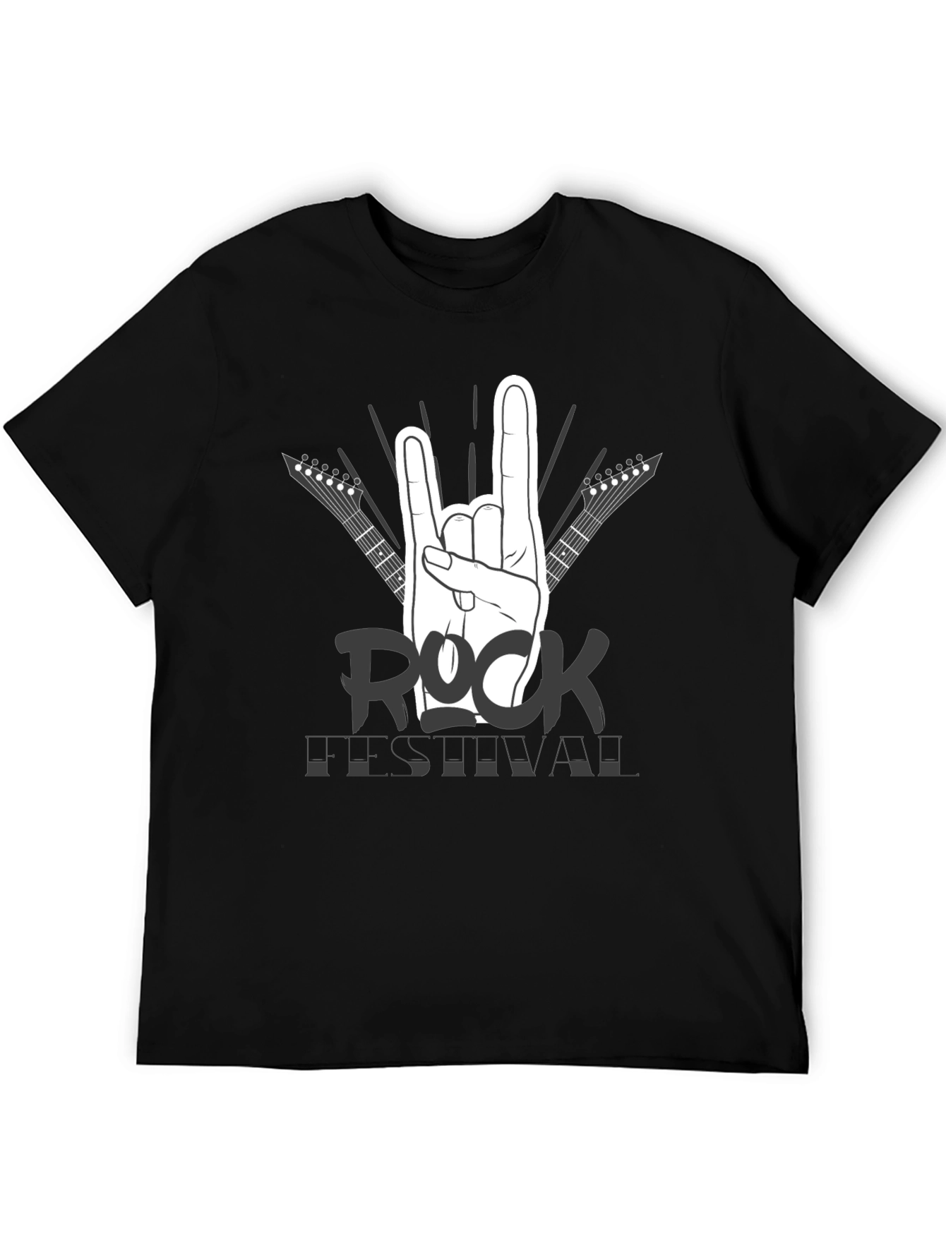 Rock Festival T-Shirt - Black Cotton Graphic Tee