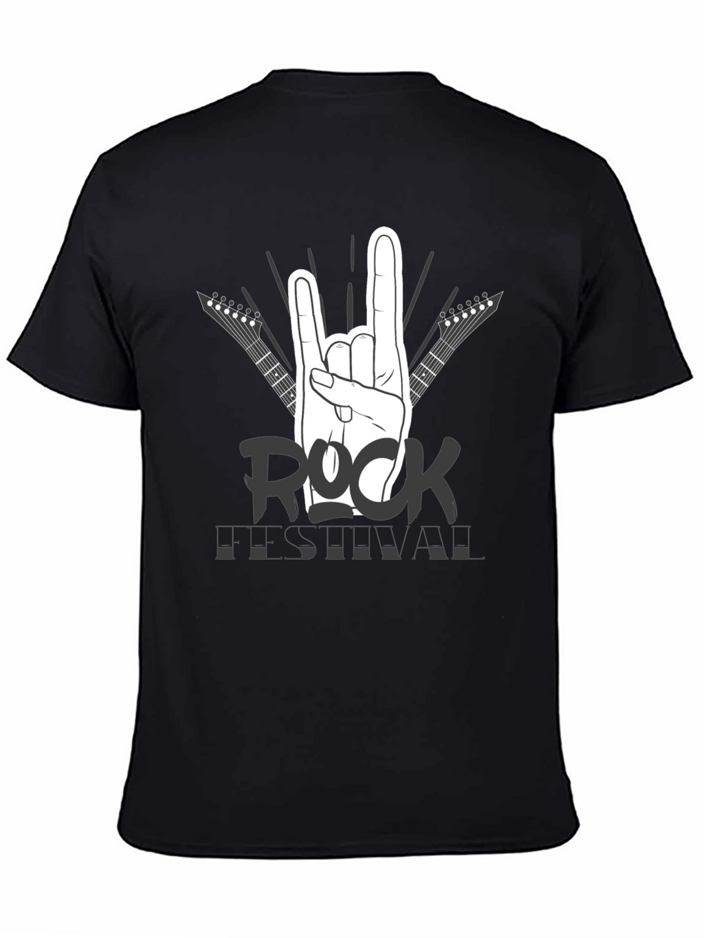 Rock Festival T-Shirt - Black Cotton Graphic Tee