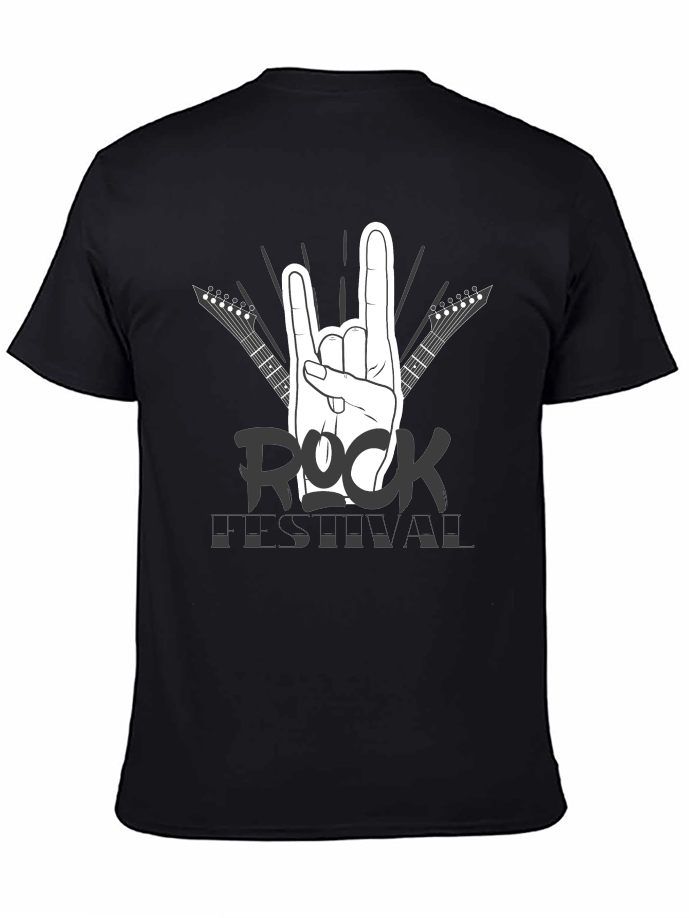 Rock Festival T-Shirt - Black Cotton Graphic Tee