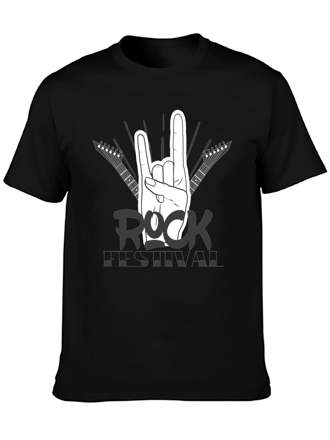 Rock Festival T-Shirt - Black Cotton Graphic Tee