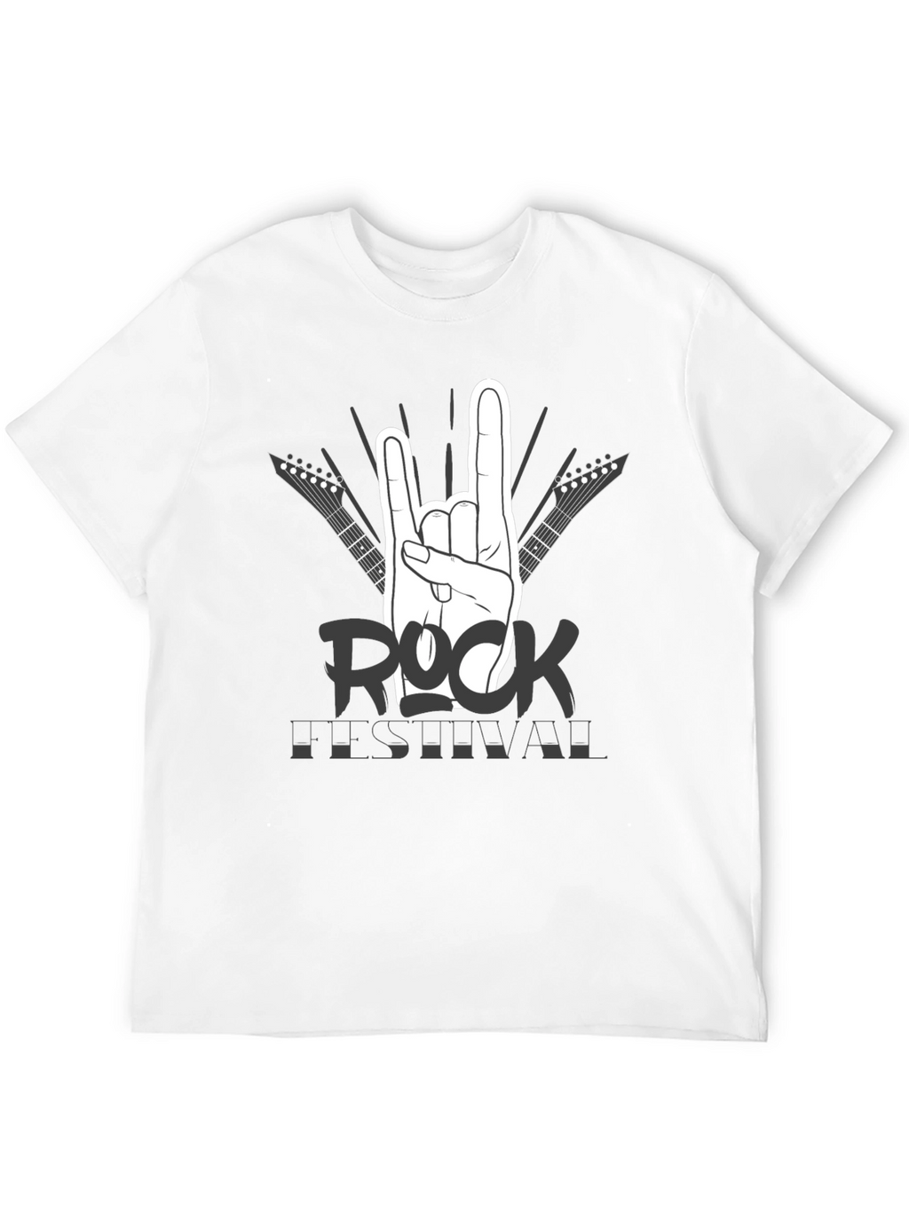 Rock Festival T-Shirt - Black Cotton Graphic Tee