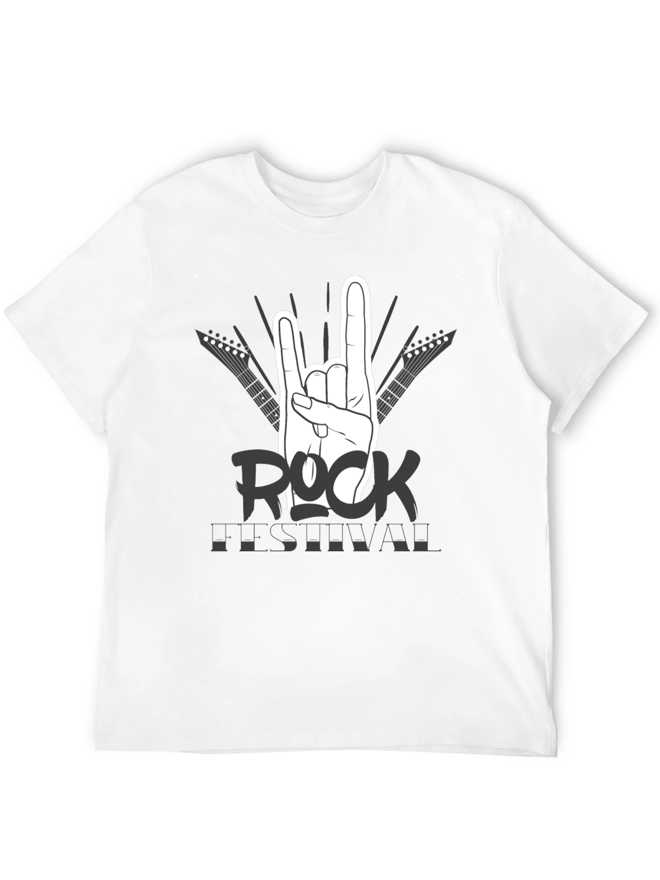 Rock Festival T-Shirt - Black Cotton Graphic Tee