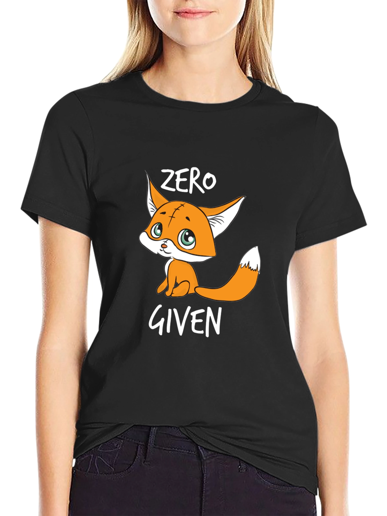 Zero Given Fox Graphic Tee - Unisex Black T-Shirt