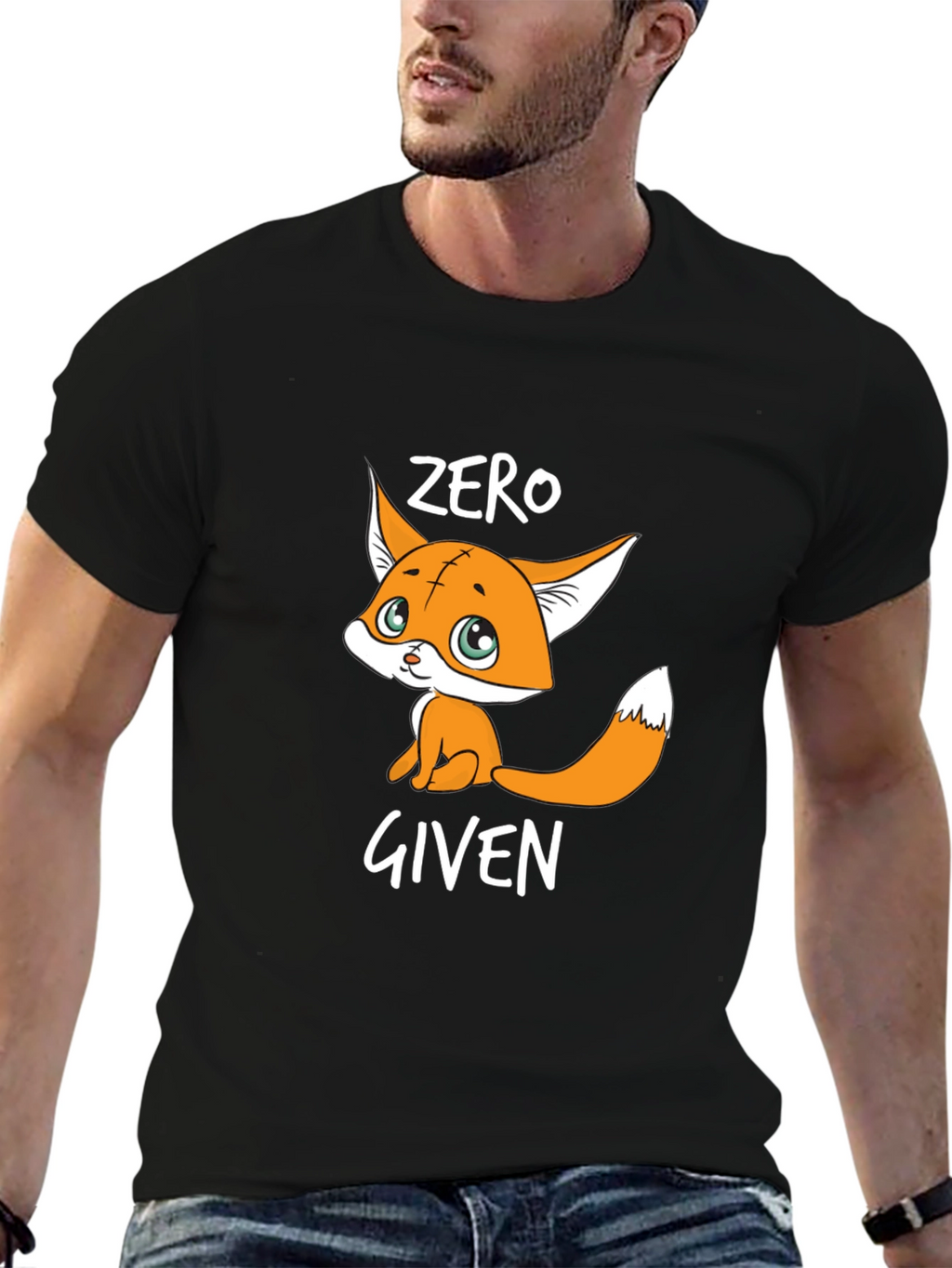 Zero Given Fox Graphic Tee - Unisex Black T-Shirt