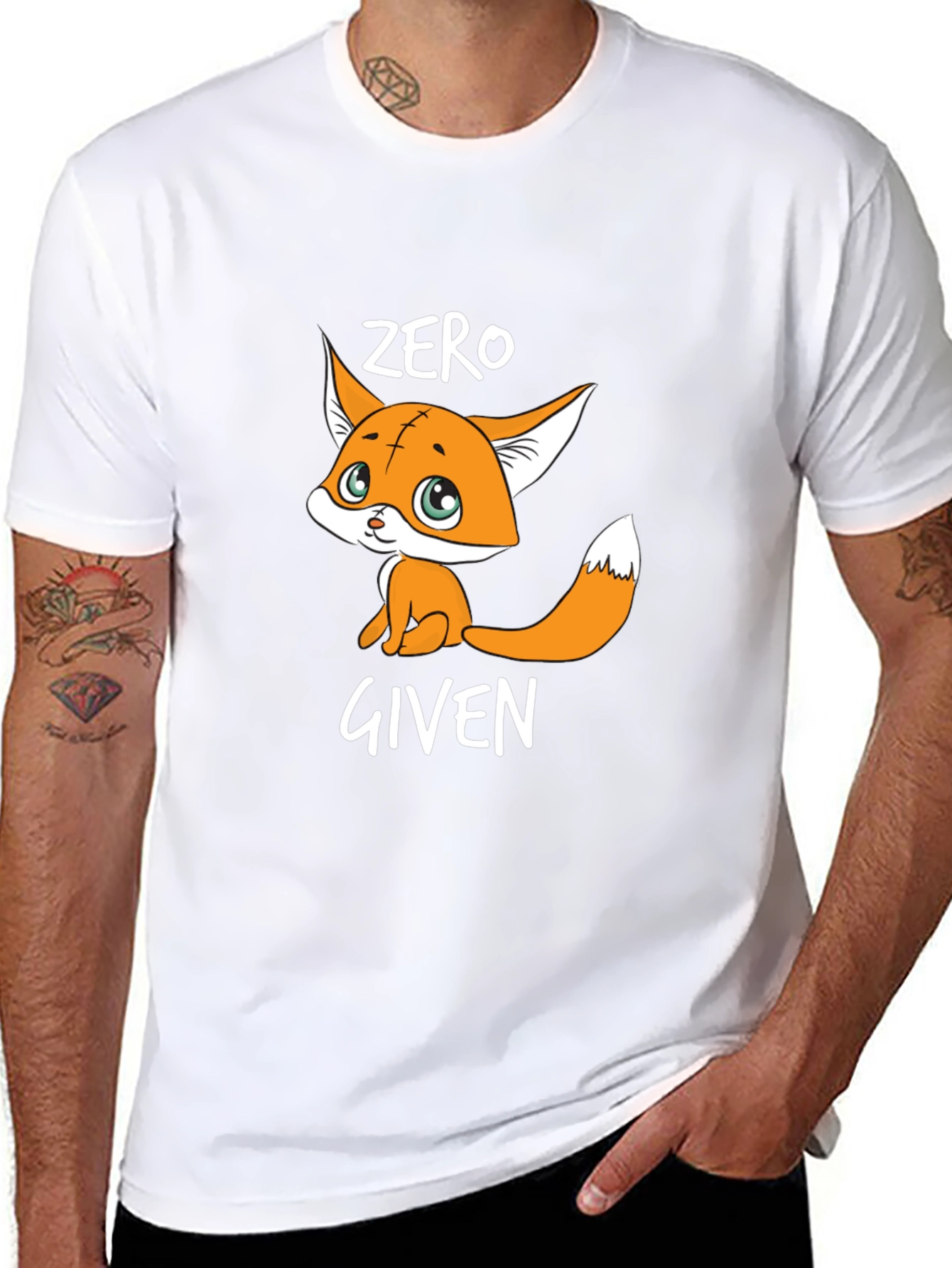 Zero Given Fox Graphic Tee - Unisex Black T-Shirt