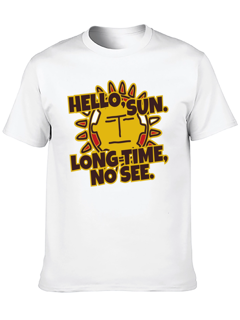 Hello Sun Funny Graphic Tee - Black Cotton T-Shirt