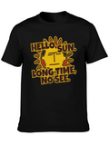 Hello Sun Funny Graphic Tee - Black Cotton T-Shirt