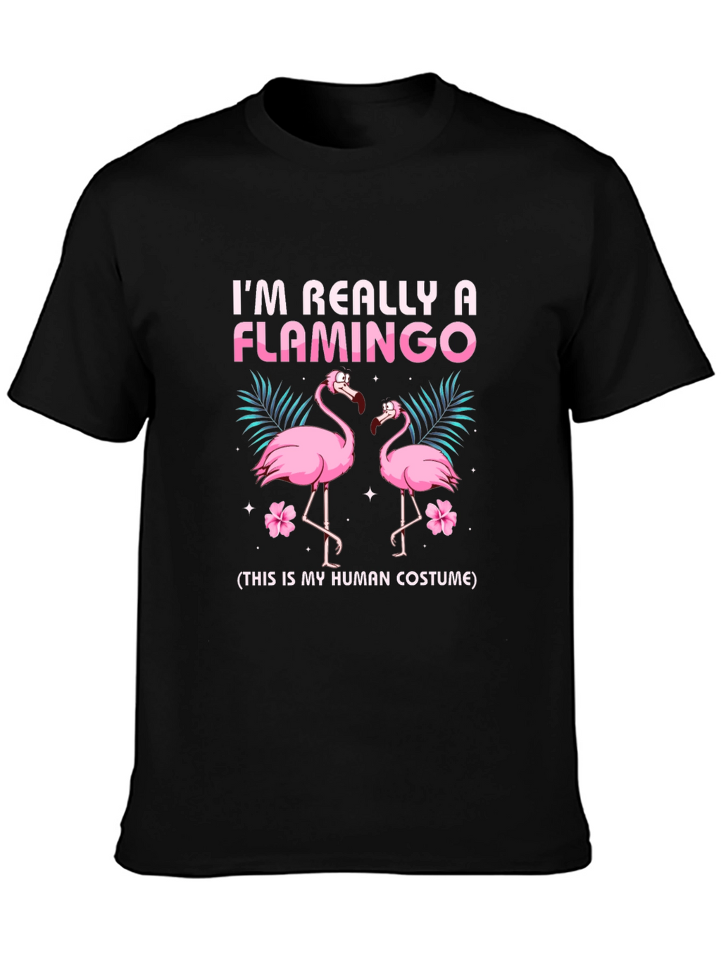 Funny Flamingo Human Costume Graphic T-Shirt