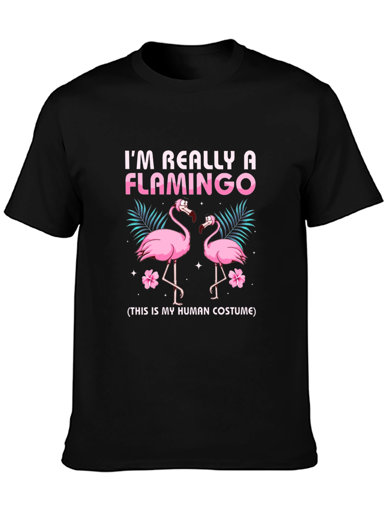Funny Flamingo Human Costume Graphic T-Shirt