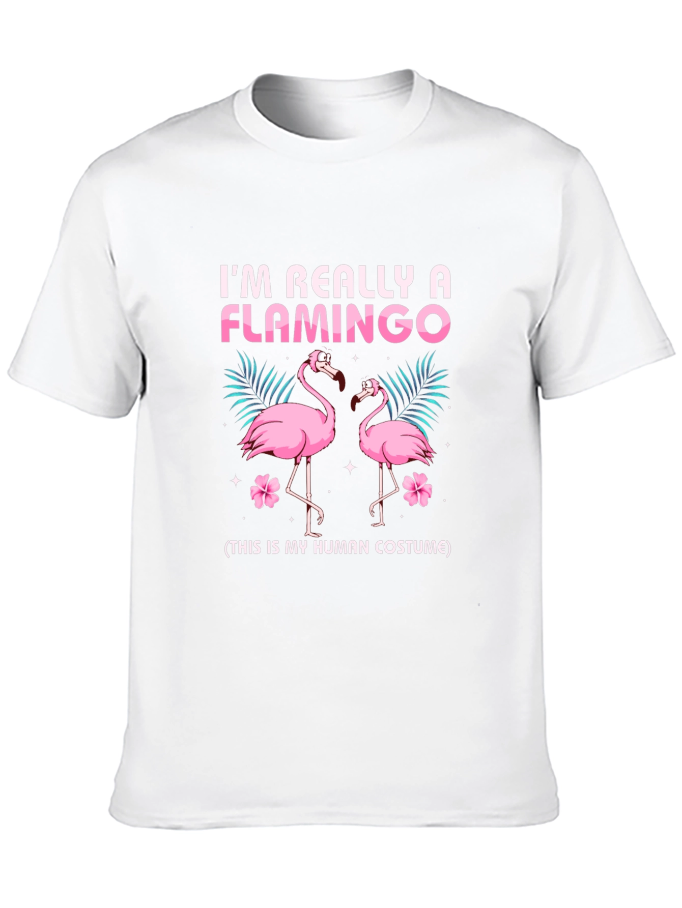 Funny Flamingo Human Costume Graphic T-Shirt