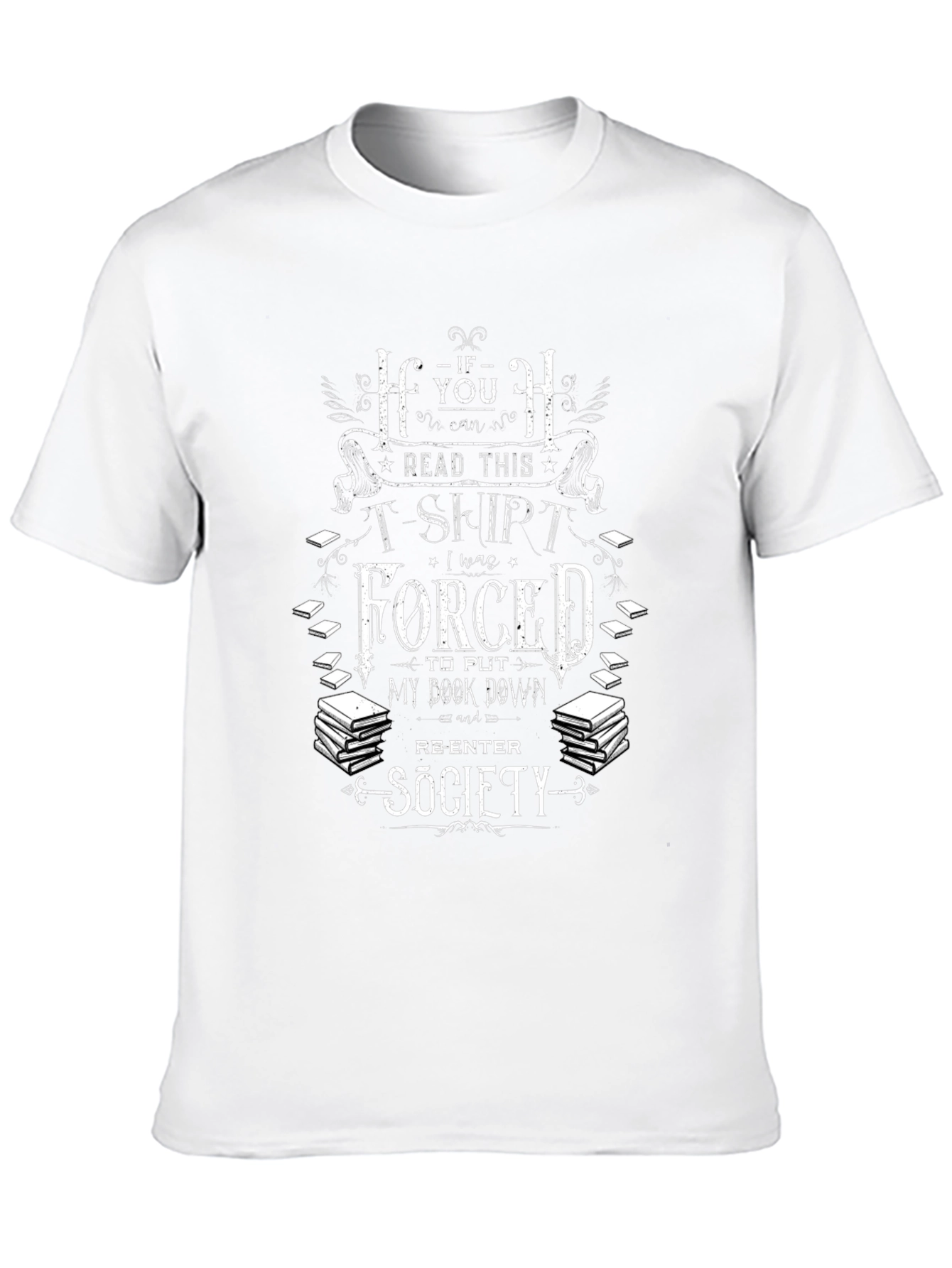 Funny Book Lover T-Shirt - Forced to Re-Enter Society