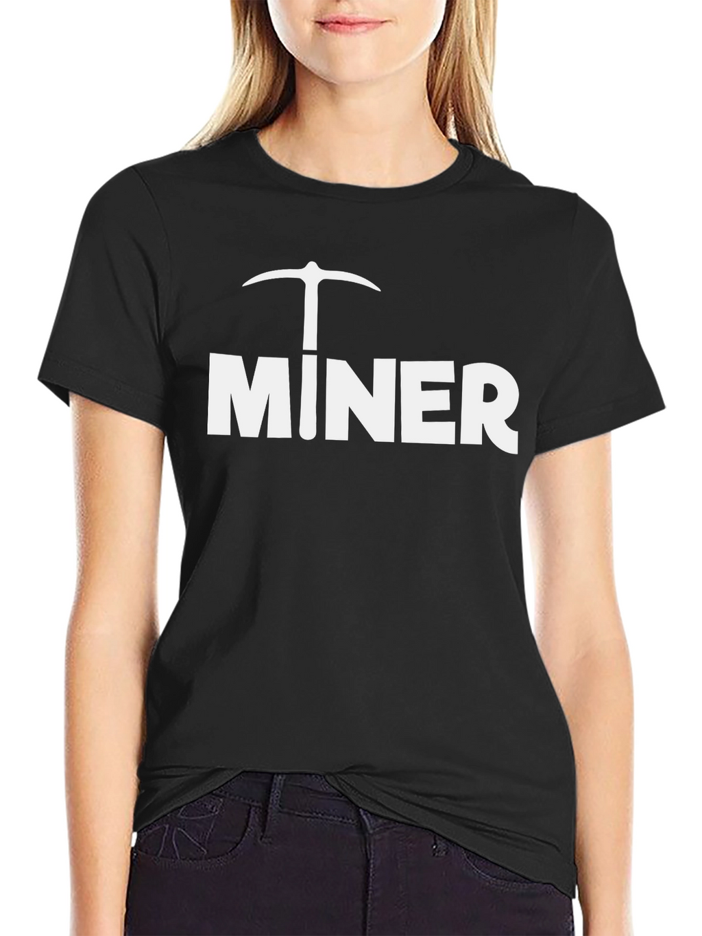 Miner Graphic T-Shirt - Black Crew Neck Tee