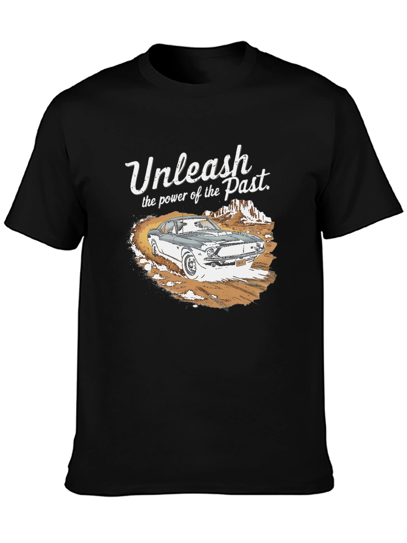 Unleash the Past Black Graphic T-Shirt