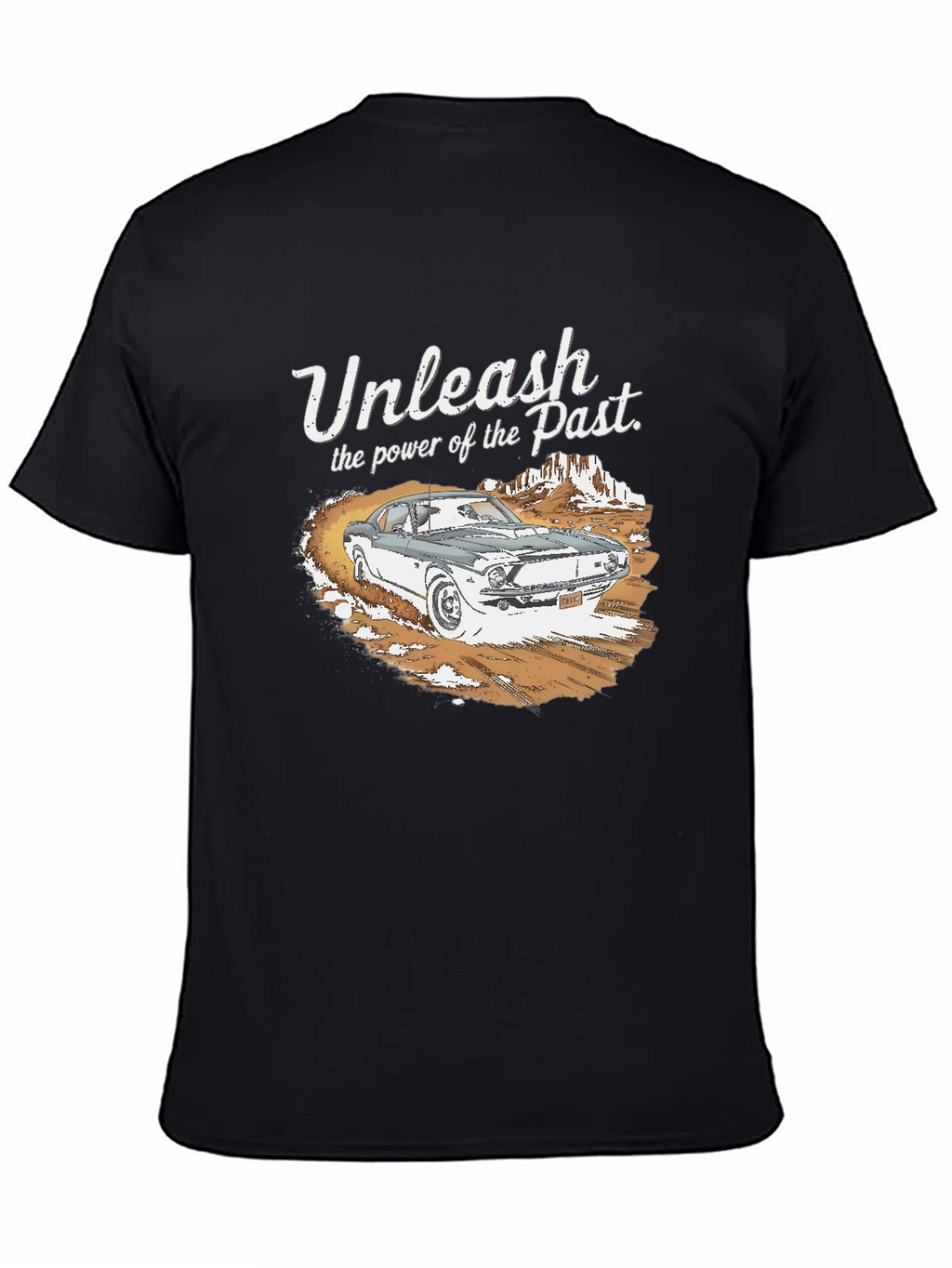 Unleash the Past Black Graphic T-Shirt
