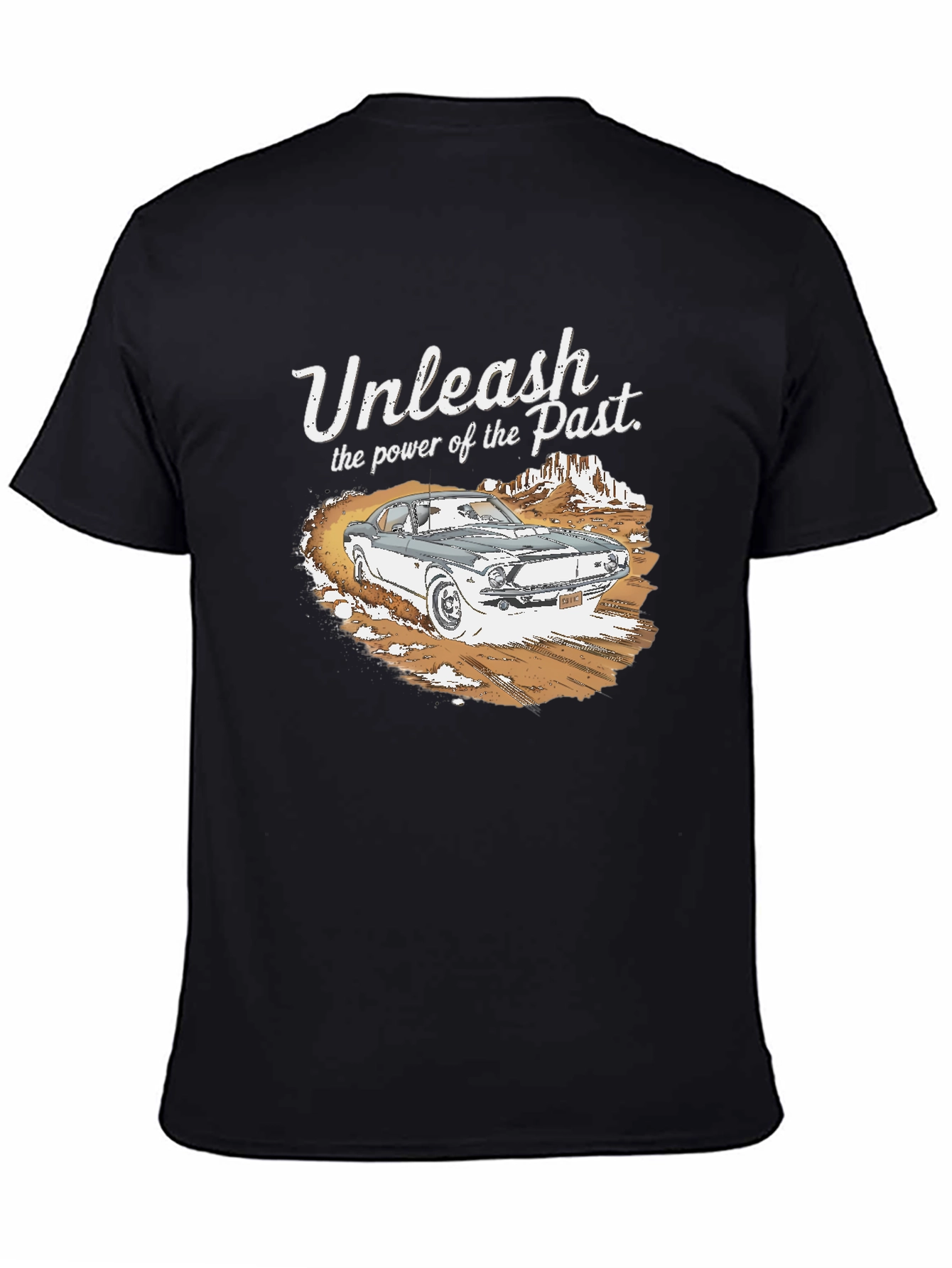 Unleash the Past Black Graphic T-Shirt