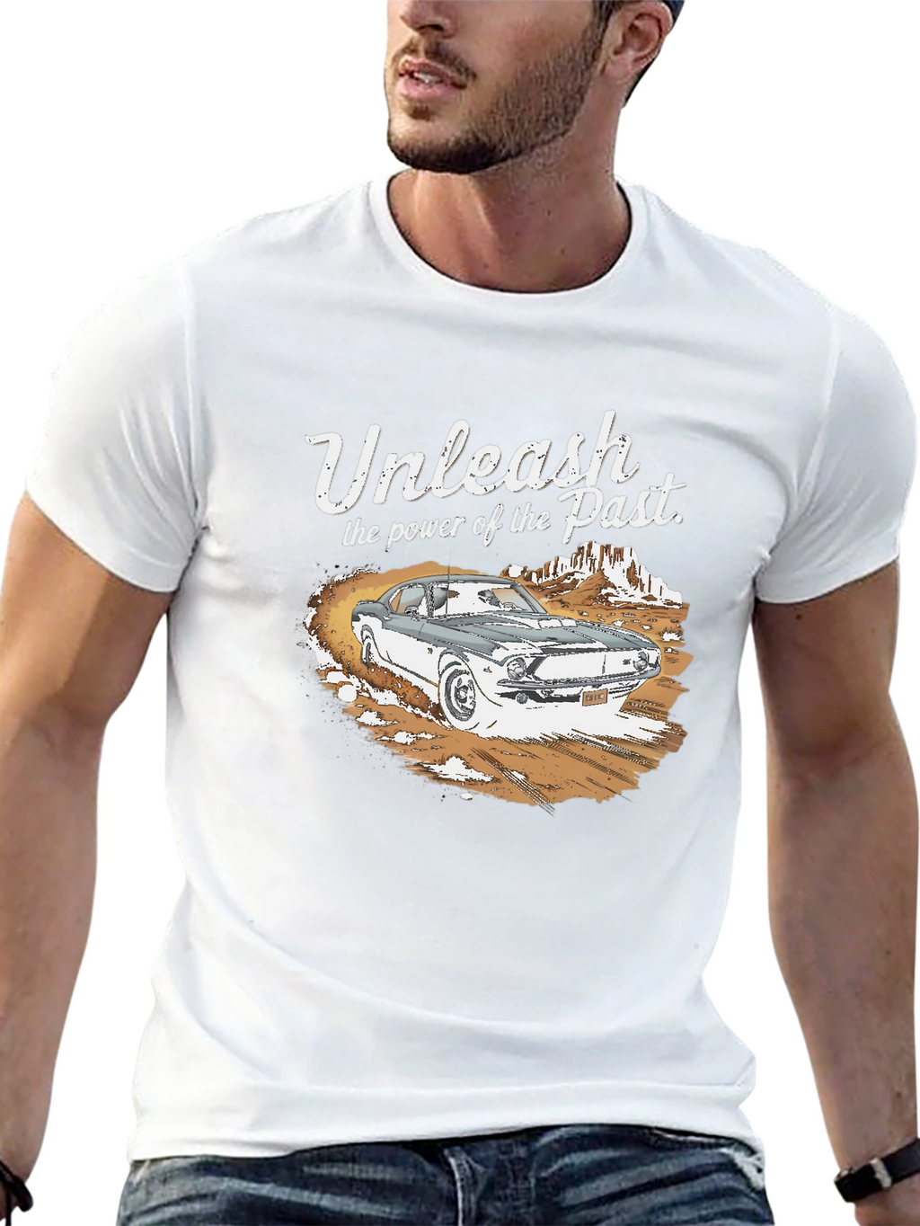 Unleash the Past Black Graphic T-Shirt