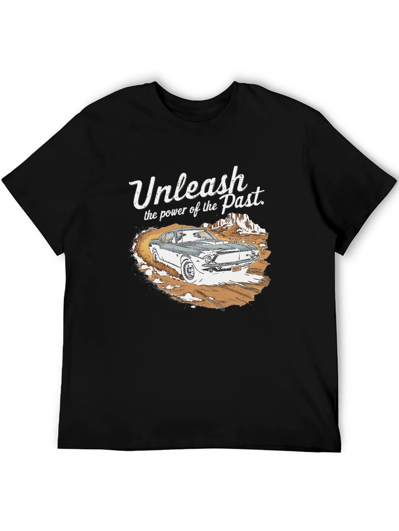 Unleash the Past Black Graphic T-Shirt