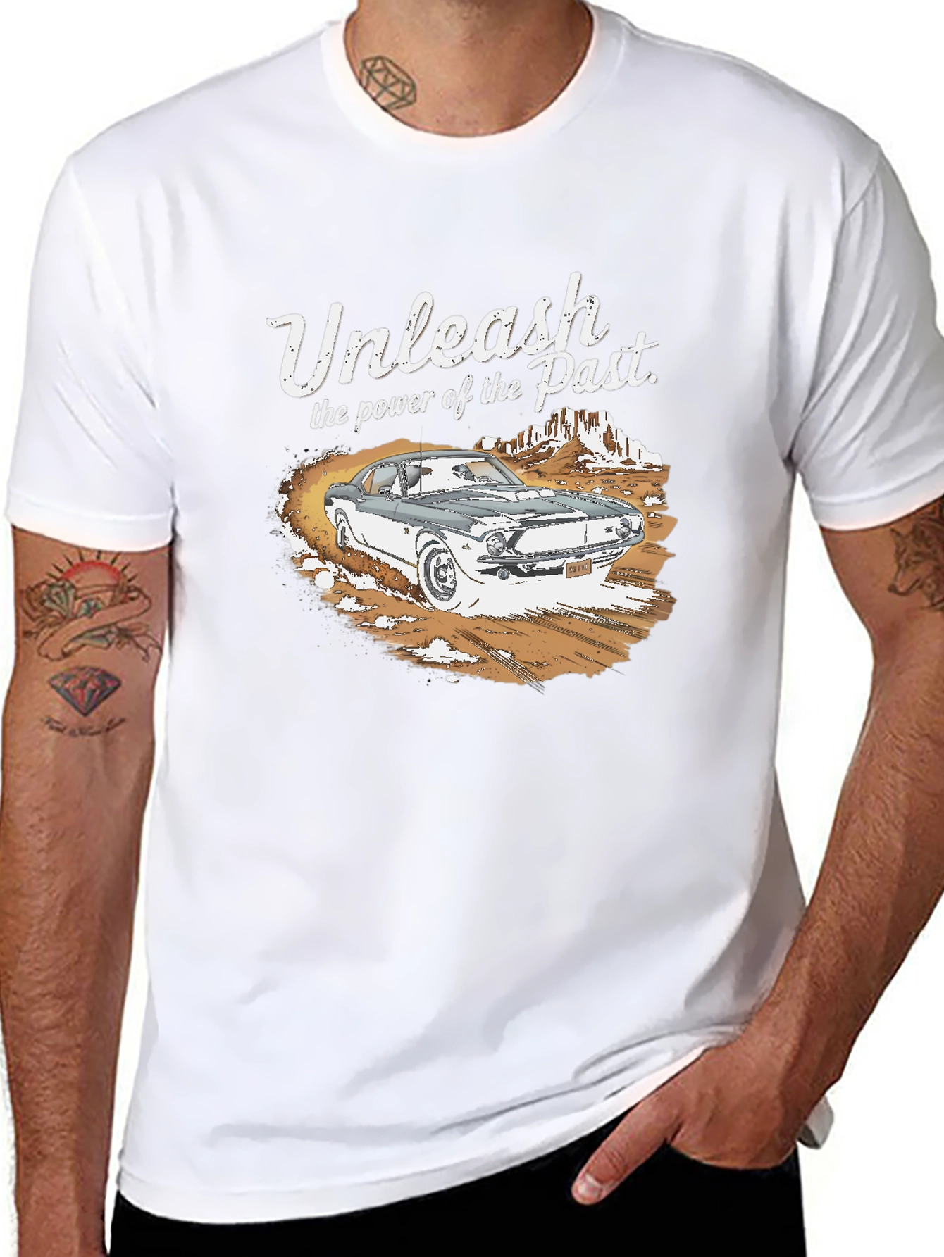 Unleash the Past Black Graphic T-Shirt