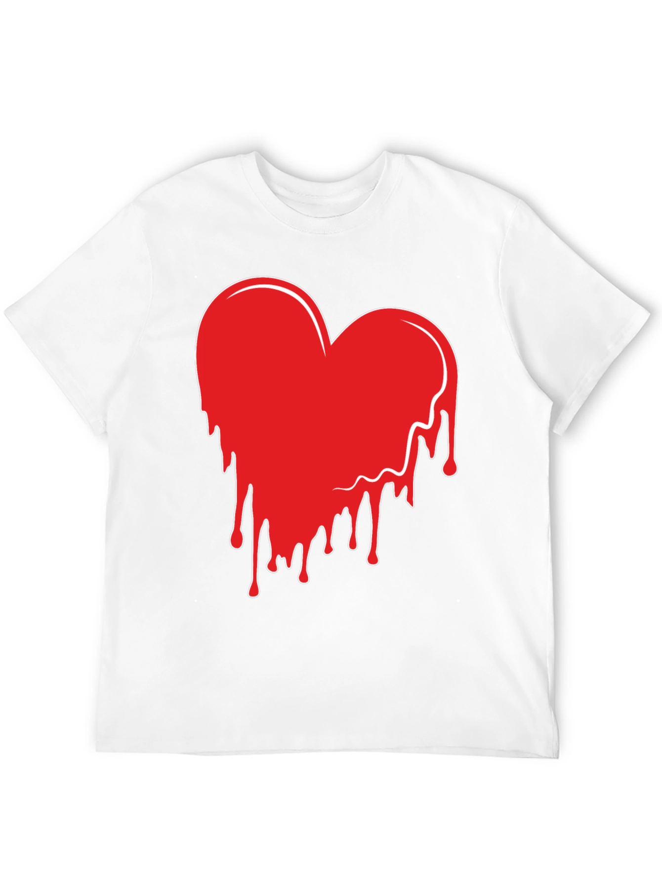 Heart Drip Graphic Tee - Trendy Casual Shirt