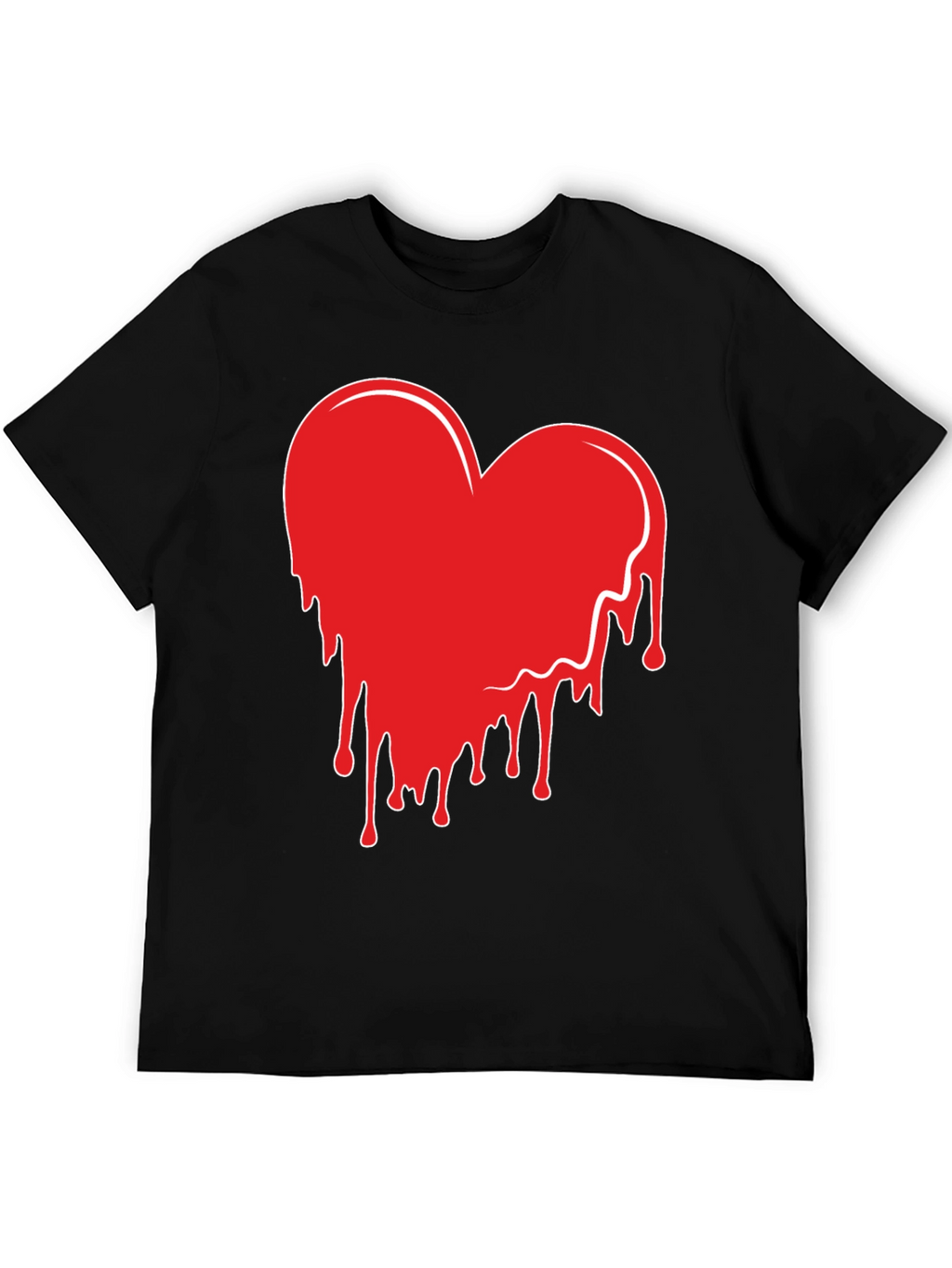 Heart Drip Graphic Tee - Trendy Casual Shirt