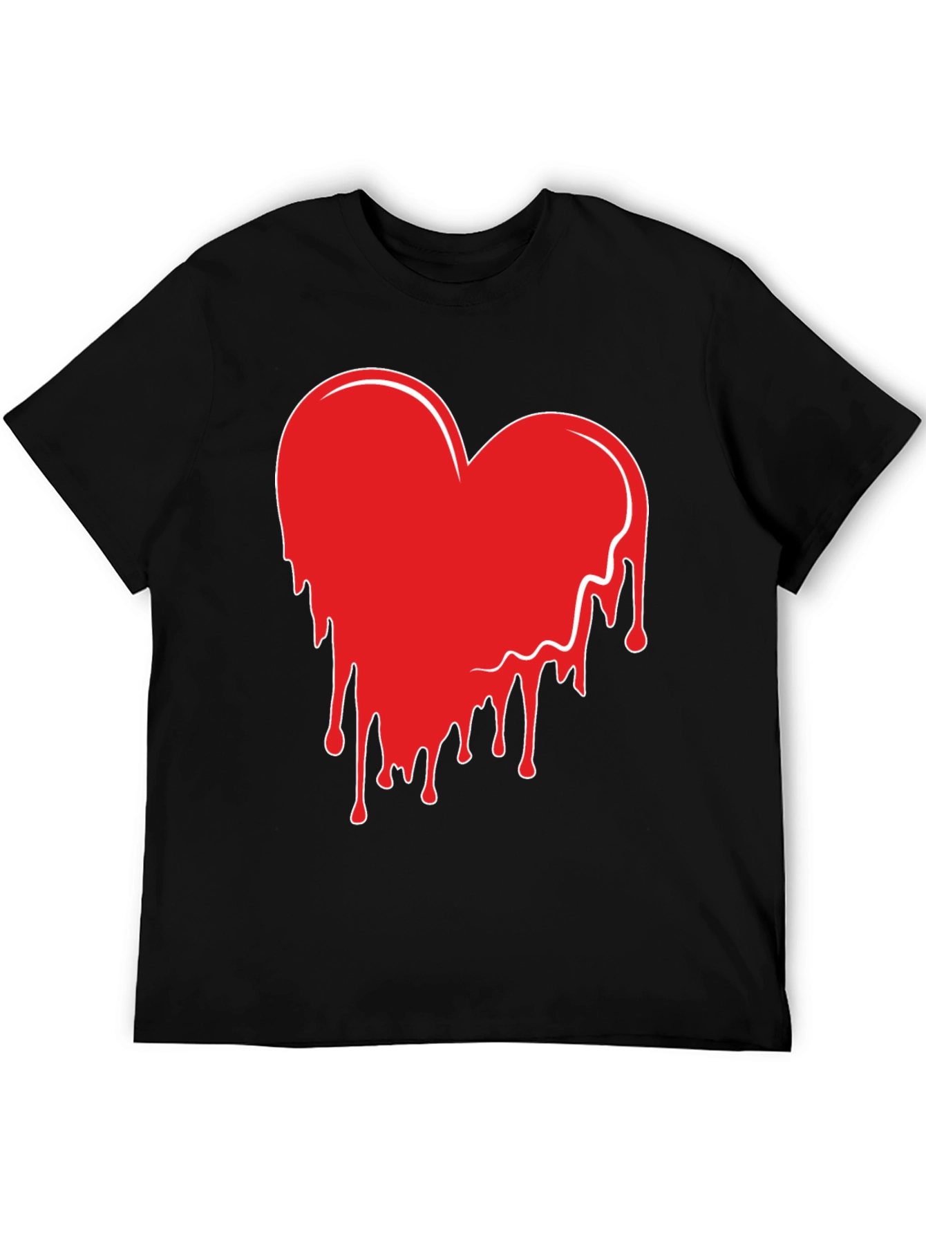 Heart Drip Graphic Tee - Trendy Casual Shirt