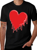 Heart Drip Graphic Tee - Trendy Casual Shirt