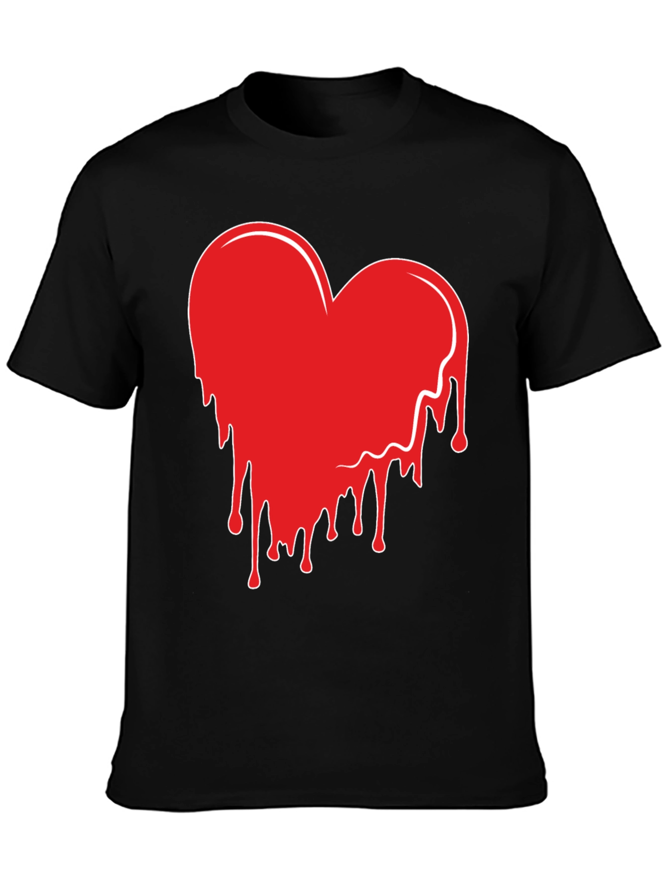 Heart Drip Graphic Tee - Trendy Casual Shirt