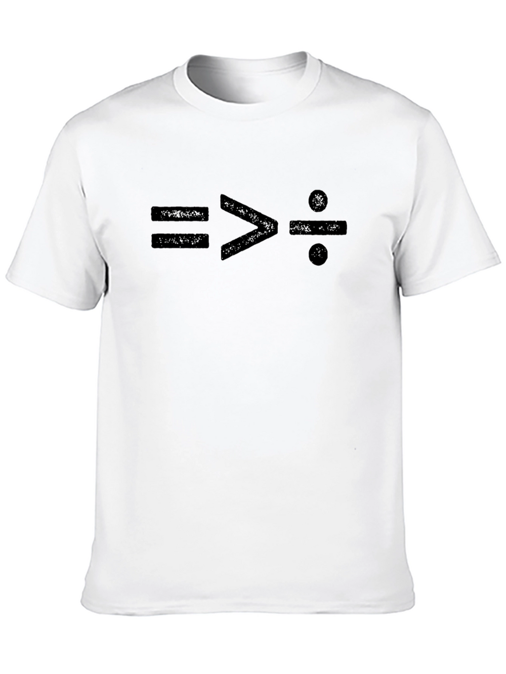 Math Symbol Tee: Equal Greater Than Divide Design