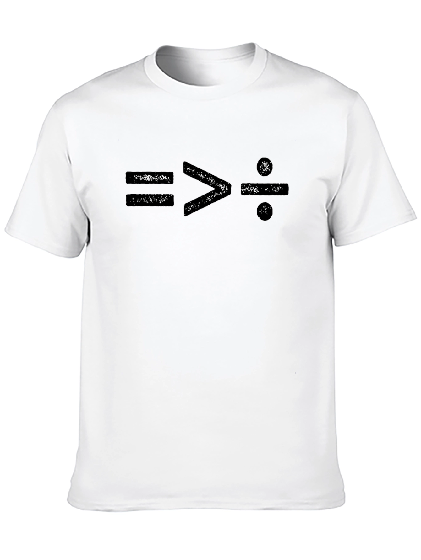 Math Symbol Tee: Equal Greater Than Divide Design