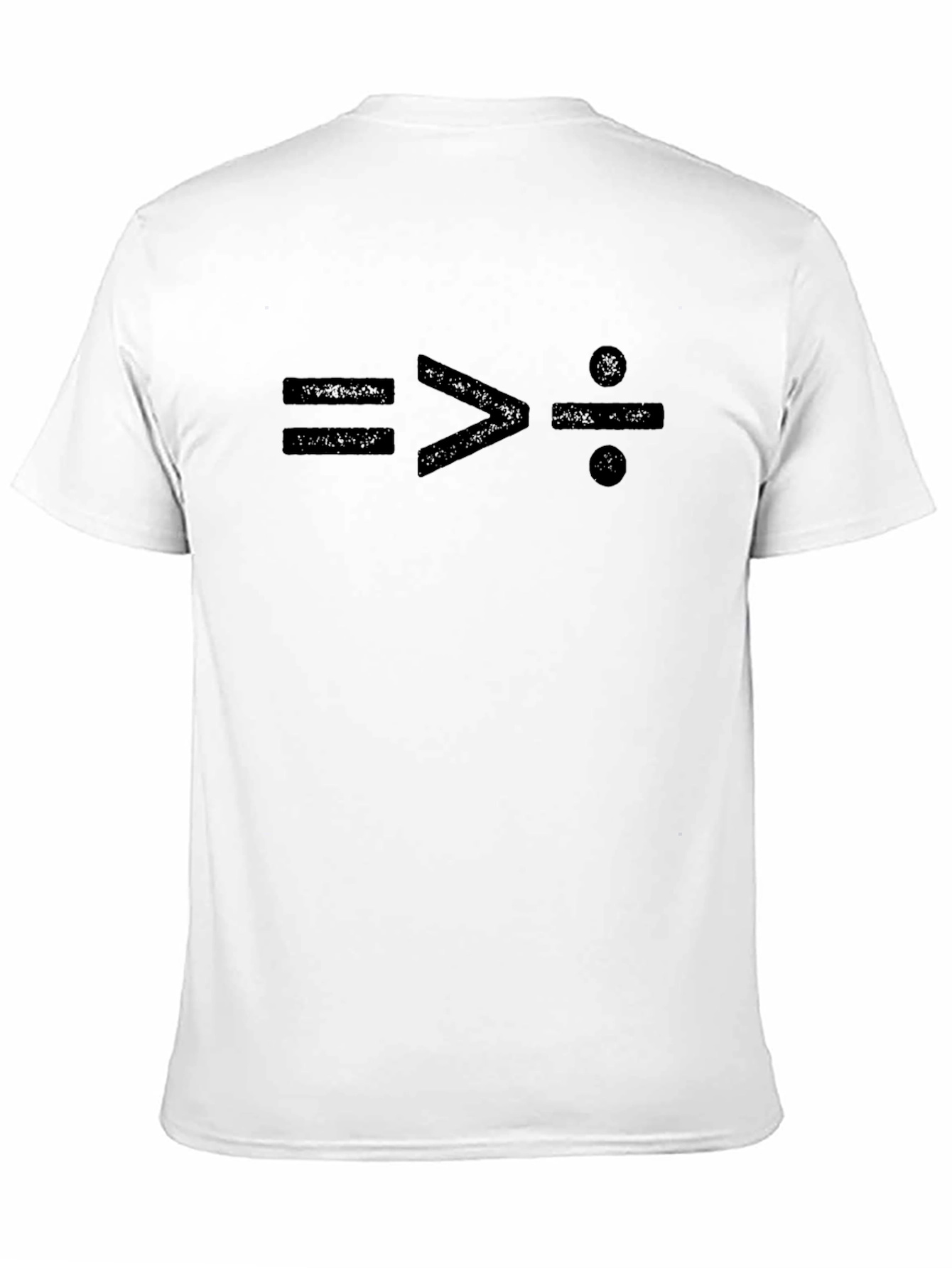 Math Symbol Tee: Equal Greater Than Divide Design
