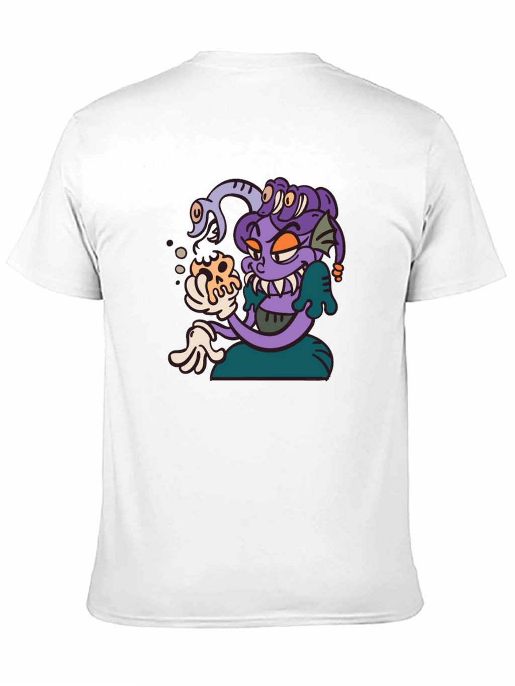 Medusa Cartoon Graphic Tee - Black