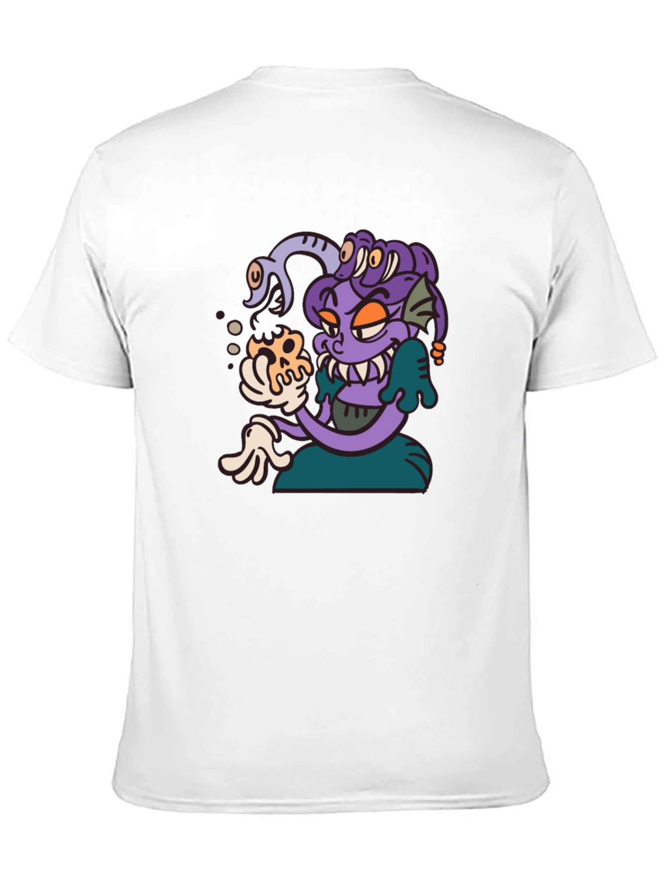 Medusa Cartoon Graphic Tee - Black