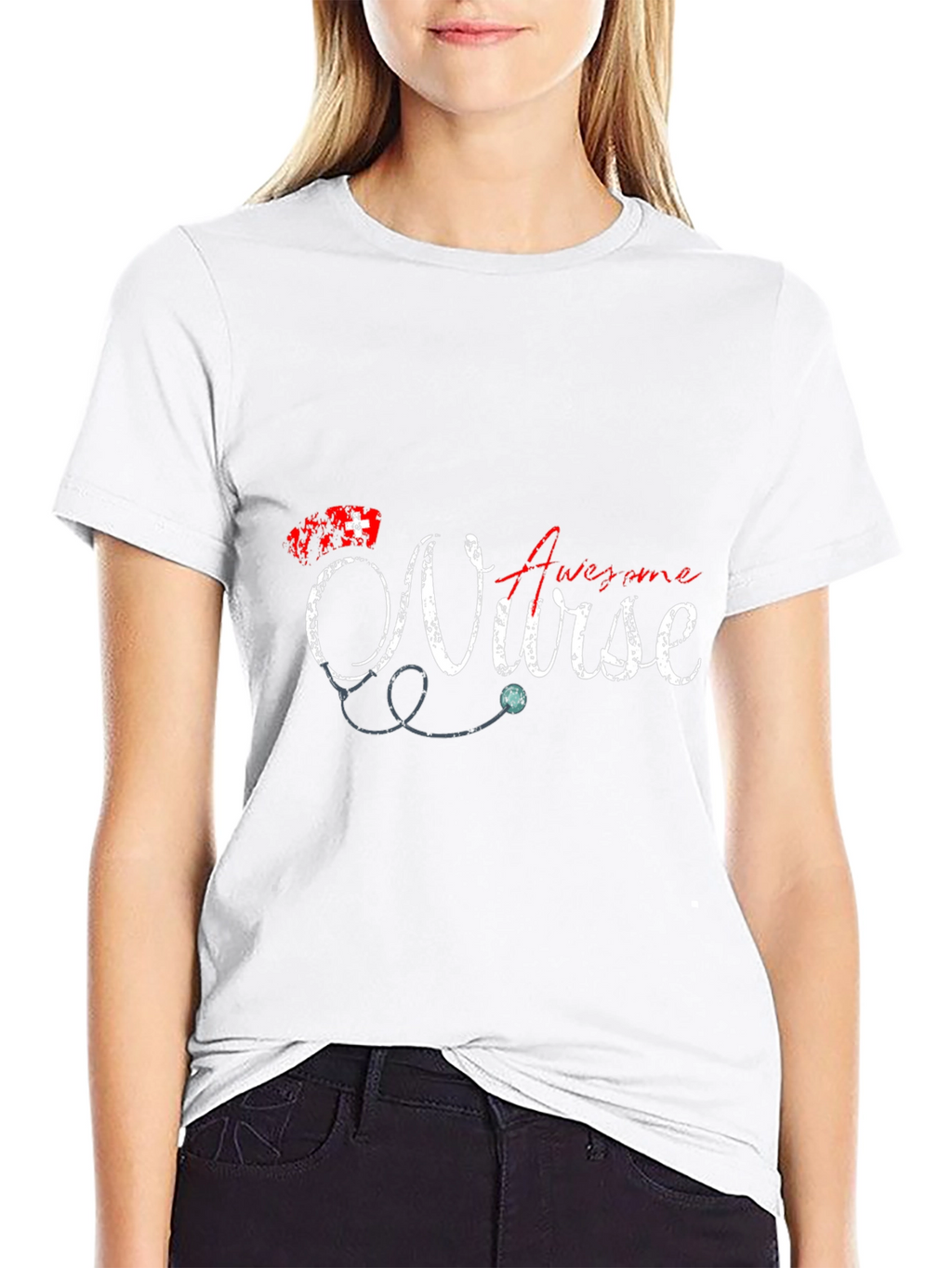 Awesome Nurse Graphic Tee - Black Cotton T-Shirt