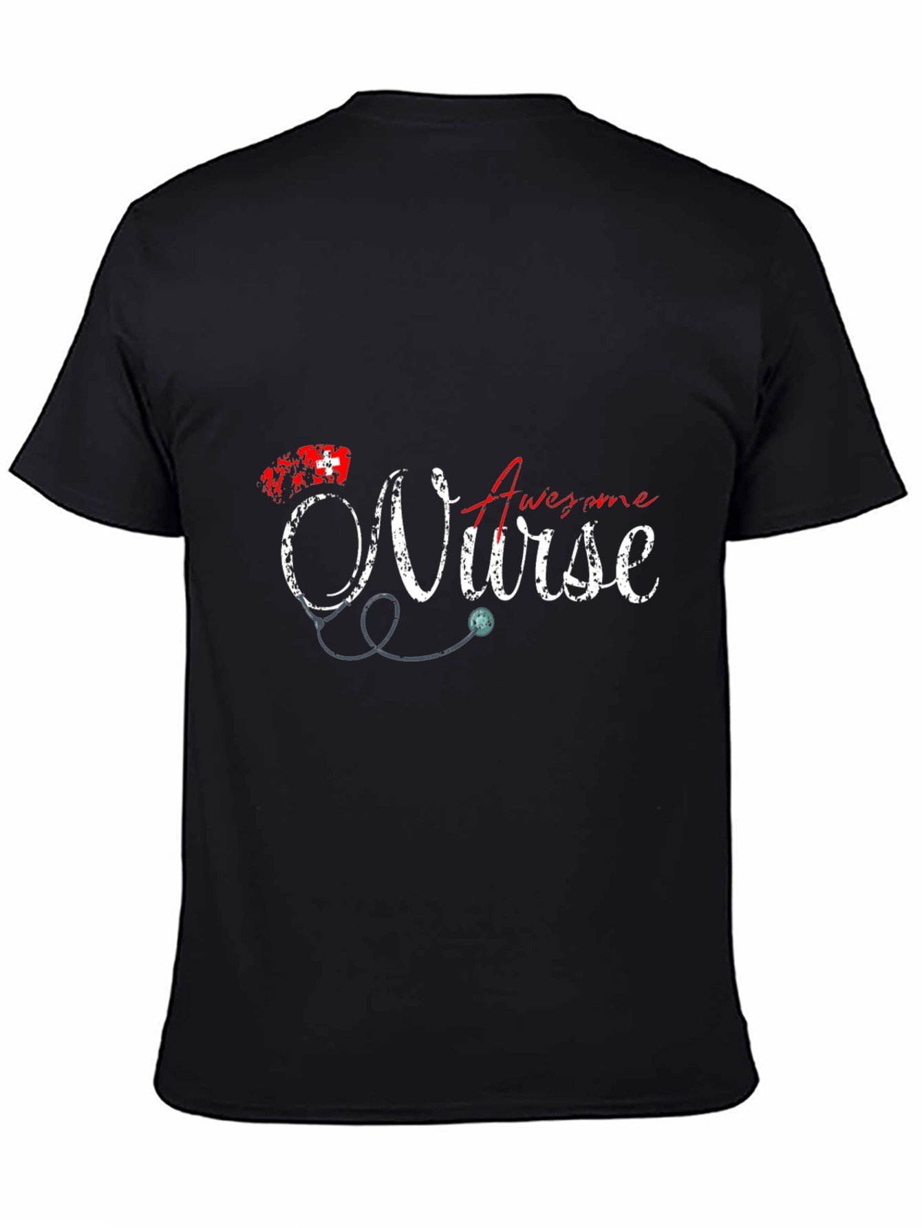 Awesome Nurse Graphic Tee - Black Cotton T-Shirt