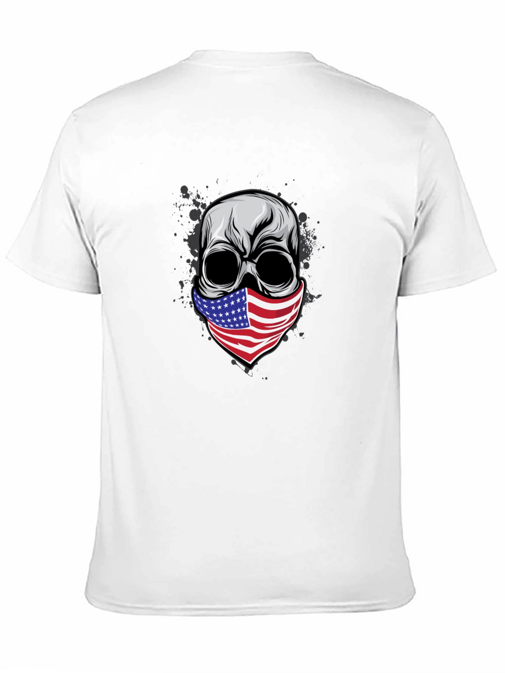 Skull American Flag Bandana Graphic T-Shirt