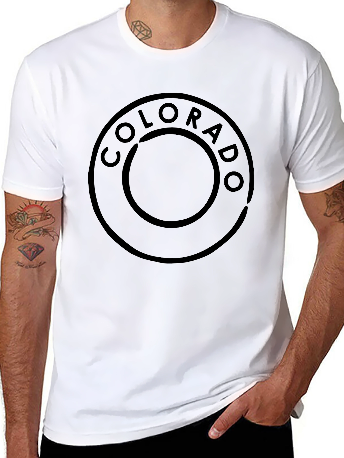 Colorado Graphic Tee - Mens Black Cotton T-Shirt
