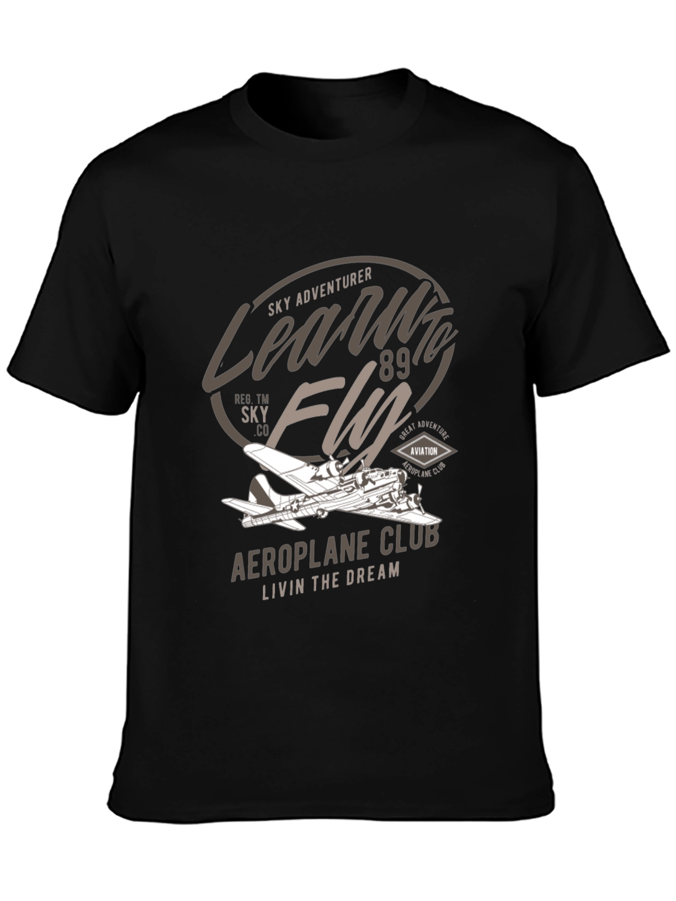 Vintage Airplane Club T-Shirt - Sky Adventurer