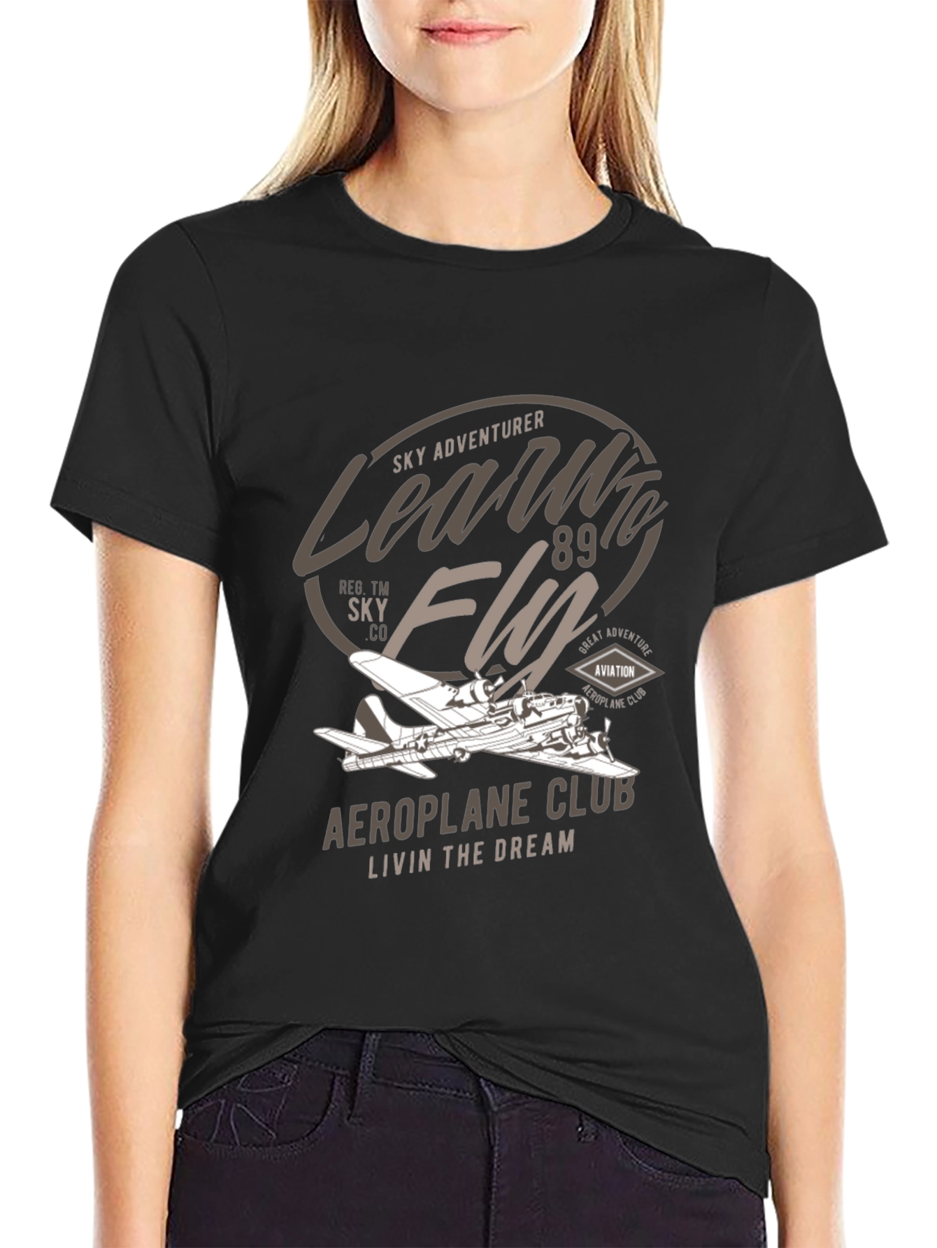 Vintage Airplane Club T-Shirt - Sky Adventurer