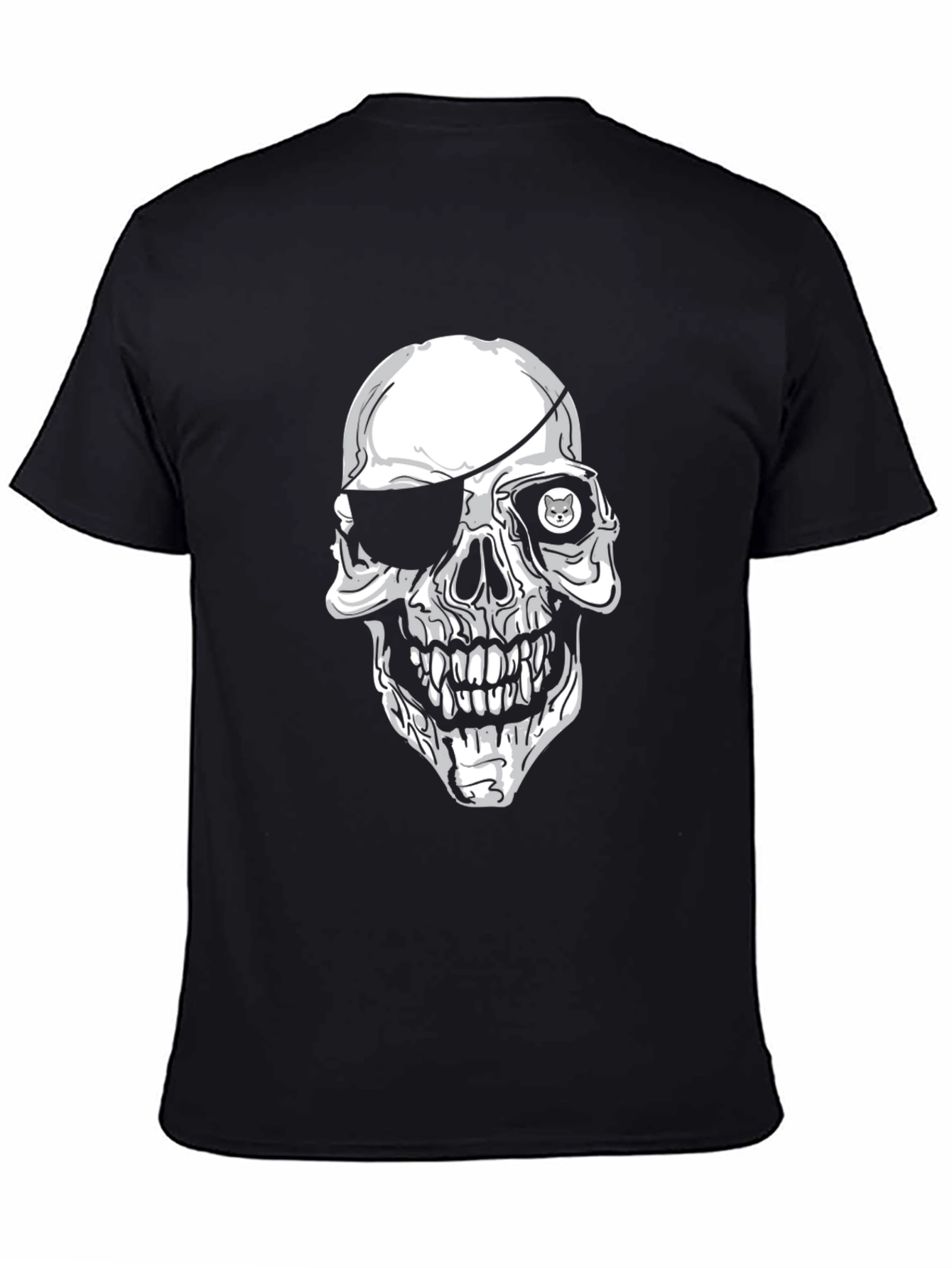 Skull & Eyepatch Graphic Tee - Mens Black T-Shirt